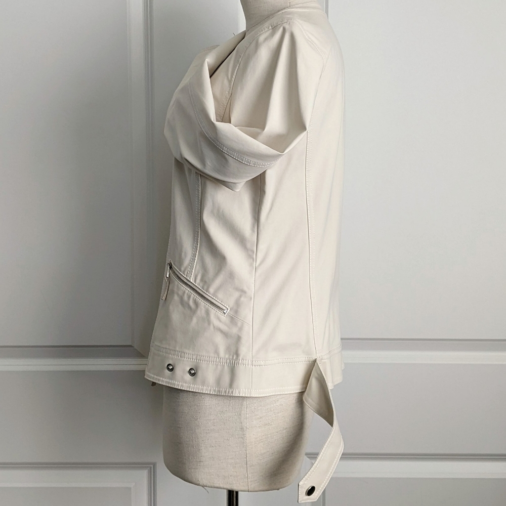Lafayette 148 NY Jacket Mandarin Collar Zip Front Zip Cuffs Pockets Raffia 8 NWT - Picture 14 of 16